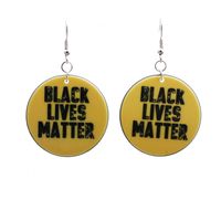 Acrylic Black Lives Matter I Can't Breathe Earrings sku image 1
