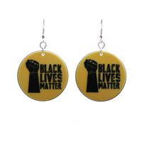 Acrylic Black Lives Matter I Can't Breathe Earrings sku image 2