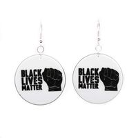 Acrylic Black Lives Matter I Can't Breathe Earrings sku image 6