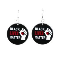 Acrylic Black Lives Matter I Can't Breathe Earrings sku image 8