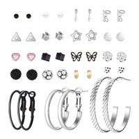 Hot-selling  Fashion  Geometric Ring Love Butterfly Love Letter Earring Set sku image 1