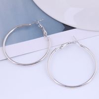 40mm  Fashion Metal Concise  Glossy Earrings main image 4