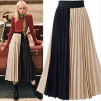 Chiffon Color Matching Pleated Skirt Fold Stitching Chiffon Skirt Skirt main image 1