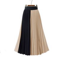 Chiffon Color Matching Pleated Skirt Fold Stitching Chiffon Skirt Skirt sku image 1