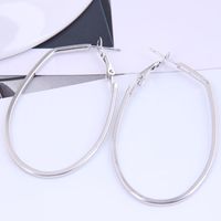 Mode Metall Einfache Geometrische Ovale Form Übertriebene Ohrringe main image 3