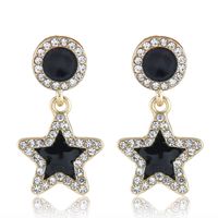 Fashion Metal Flashing Diamond Five-pointed Star Earrings main image 1