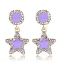 Fashion Metal Flashing Diamond Five-pointed Star Earrings sku image 1