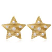 Fashion Metal Simple Retro Five-pointed Star Earrings main image 1