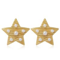 Fashion Metal Simple Retro Five-pointed Star Earrings sku image 2