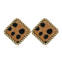 Pendientes Con Estampado De Leopardo Redondos Retro De Metal De Moda main image 1