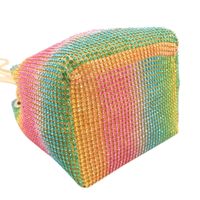 Esstasche Rainbow Mesh Diamond Bucket Bag Strass Partytasche main image 3