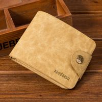 Korean Short Pu Leather Soft Surface Buckle Retro Wallet main image 3
