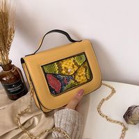 Autumn And Winter Casual New Fashion Snake Print Shoulder Messenger Small Square Bag sku image 1