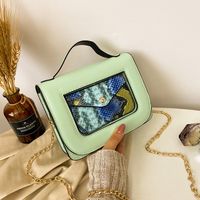 Autumn And Winter Casual New Fashion Snake Print Shoulder Messenger Small Square Bag sku image 2