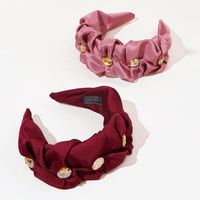 New Diamond-studded Fold Fabric Wide-edge Rhinestone Headband main image 5