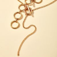 Hip-hop Long Buckle Circle Necklace main image 5