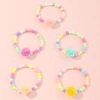 Bonbons De Dessin Animé Mignon Fleurs Colorées Perles Bracelets Pour Enfants main image 4