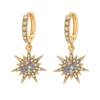 Fashion Six-pointed Star Tassel Inlaid Pearl Earrings sku image 3