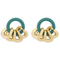 Best-seller En Europe Et En Amérique Exagérée Boucles D'oreilles Personnalisé Résine Géométrique Creux Boucles D'oreilles De Mode Simple Plaque D'acétate Oreille Goujons Boucles D'oreilles Pour Les Femmes sku image 2