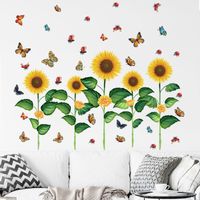 New Wall Butterfly Sunflower Skirting Living Room Bedroom Kindergarten Layout Wall Stickers main image 1