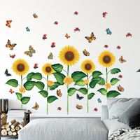 New Wall Butterfly Sunflower Skirting Living Room Bedroom Kindergarten Layout Wall Stickers main image 3