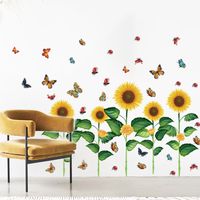 New Wall Butterfly Sunflower Skirting Living Room Bedroom Kindergarten Layout Wall Stickers main image 4