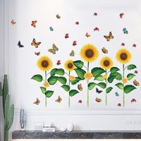 New Wall Butterfly Sunflower Skirting Living Room Bedroom Kindergarten Layout Wall Stickers main image 5
