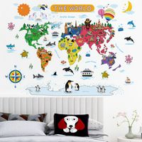 New Cartoon Animal World Seven Continents Wall Stickers main image 4