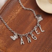 European And American Personalized Metal Butterfly Angel Letter Necklace Creative Fashion Punk Exaggerated Pendant Jewelry main image 4