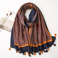 Retro Ethnic Style Small Flower Creative Cotton And Linen Scarf main image 1