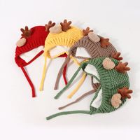 Autumn And Winter Children's Cute Antlers Knitted Hat main image 3