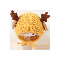 Autumn And Winter Children's Cute Antlers Knitted Hat main image 6