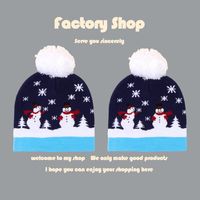 Woolen Ball Christmas Snowman Knitted Hat main image 1