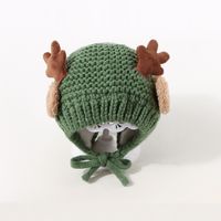 Autumn And Winter Children's Cute Antlers Knitted Hat sku image 1