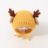 Autumn And Winter Children's Cute Antlers Knitted Hat sku image 2