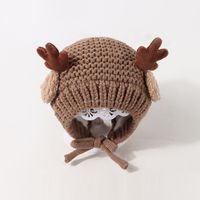 Autumn And Winter Children's Cute Antlers Knitted Hat sku image 3