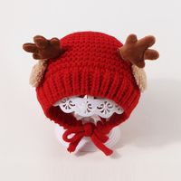 Autumn And Winter Children's Cute Antlers Knitted Hat sku image 4