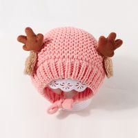 Autumn And Winter Children's Cute Antlers Knitted Hat sku image 5