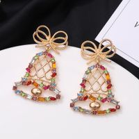 Fashion  Pendant-shaped Inlaid Colored Diamonds Bell Earrings main image 5