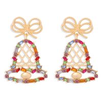 Fashion  Pendant-shaped Inlaid Colored Diamonds Bell Earrings sku image 1