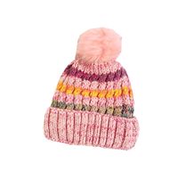 Cute Hairy Thickened Color Matching Knitted Hat main image 6