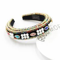 New Fashion  Sponge Pearl Diamond Geometric Exaggerated Ladies Headband main image 1