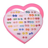 Korean Fashion  Cute Cartoon Fruit Love Gift Box Set 36 Pairs Of Earrings Resin Sweet Earrings Wholesale Nihaojewelry sku image 4