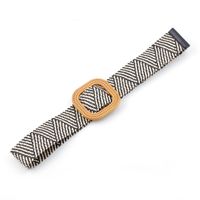 New Pp Straw Woven  Round Buckles Fashion Casual Decoration All-match Trousers Elastic Belt sku image 4
