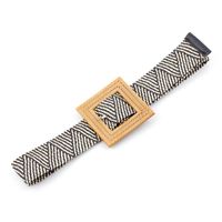 New Pp Straw Woven  Round Buckles Fashion Casual Decoration All-match Trousers Elastic Belt sku image 12