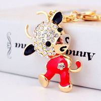 Crystal Cute Zodiac Pig Rabbit Cow Horse Car Keychain main image 3