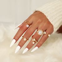 Fashion Gold-plated Pearl Ring Set main image 3