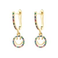Colored Zircon Earrings Female Alloy Diamond Earrings sku image 3