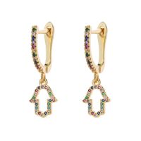 Colored Zircon Earrings Female Alloy Diamond Earrings sku image 4
