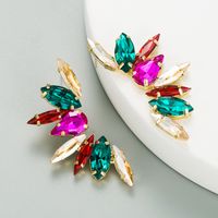 Fashion Colorful Rhinestone Flower Earrings main image 5